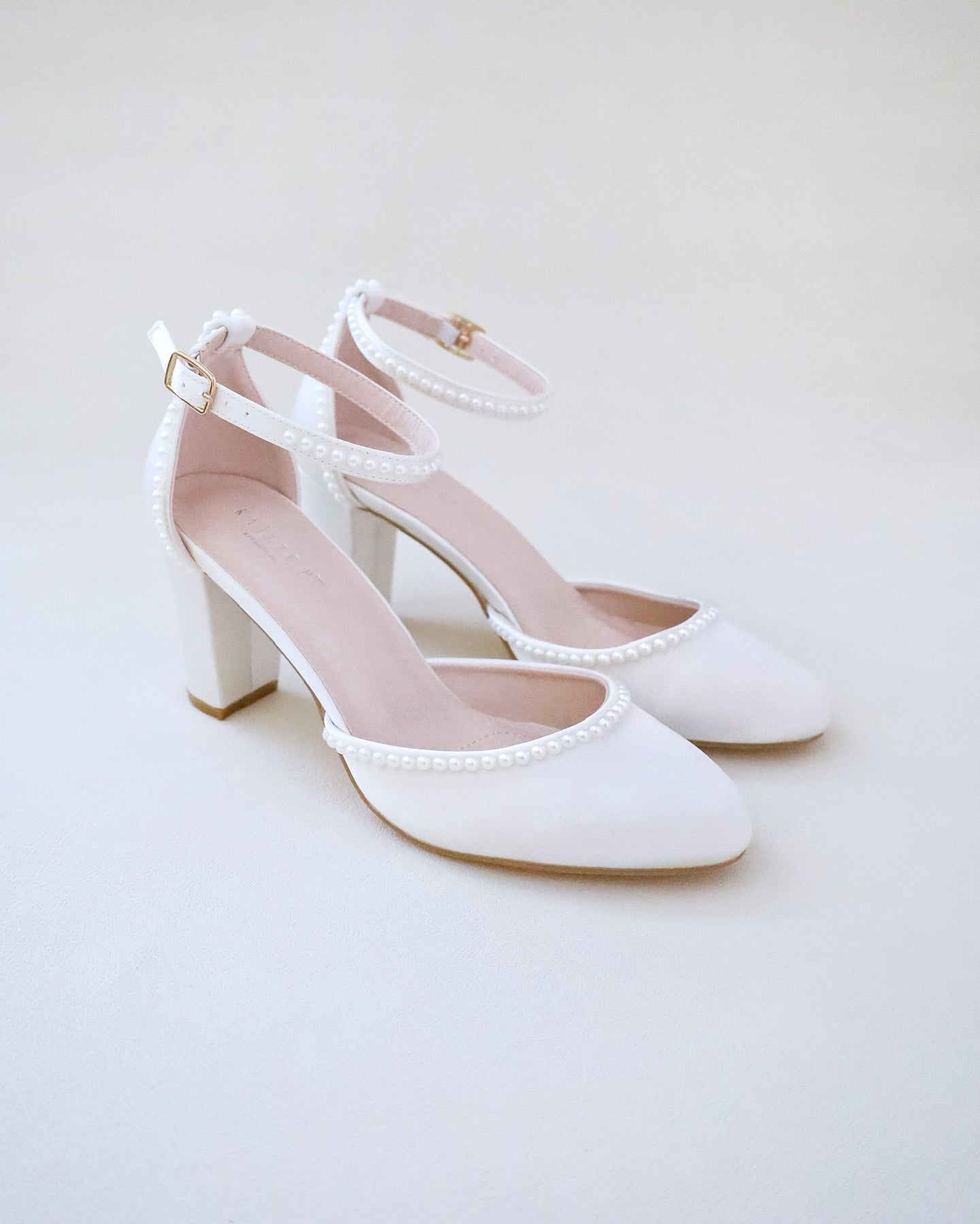 Faux Leather Closed Toe Chunky Heel WHITE | Heels, White high heel shoes,  Trendy heels